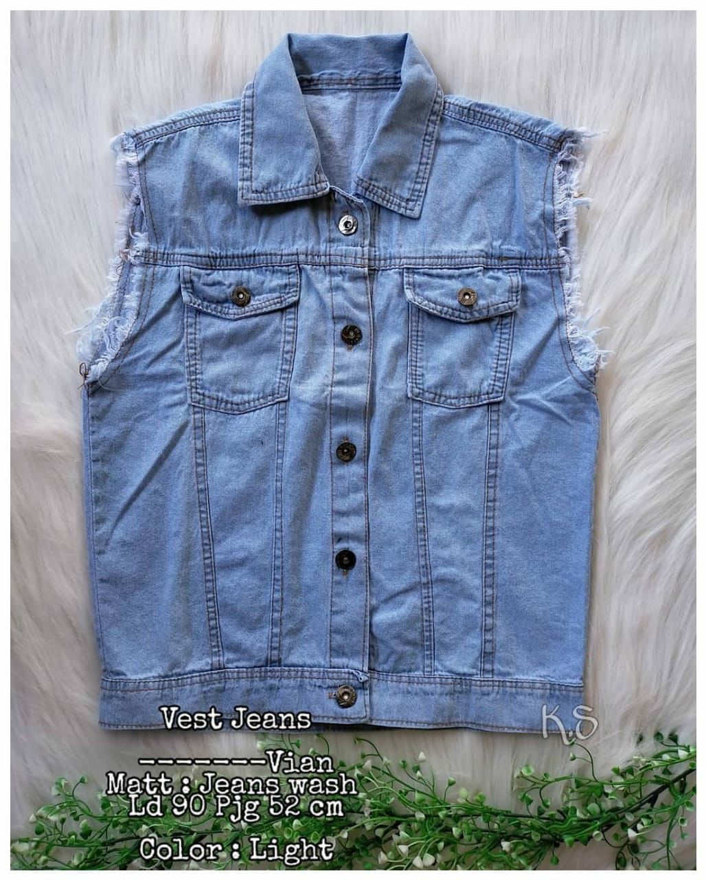 vest jeans via warna light | Lazada 
