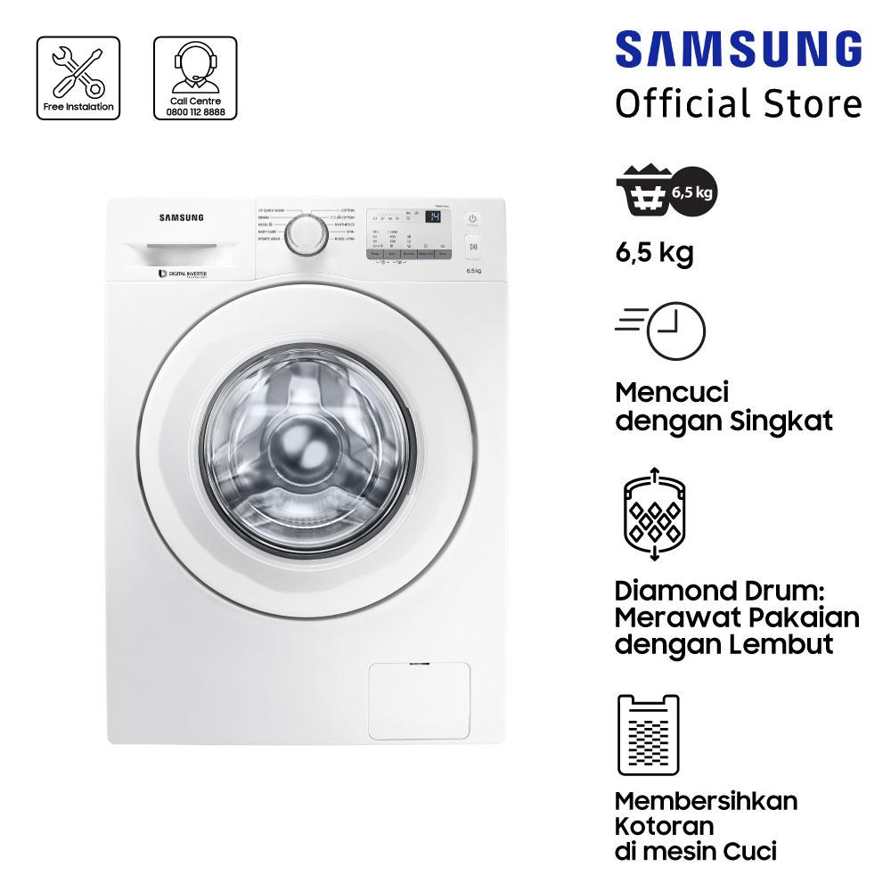Samsung Mesin Cuci Front Loading dengan Diamond Drum, 6.5 Kg - WW65J3033LW/SE