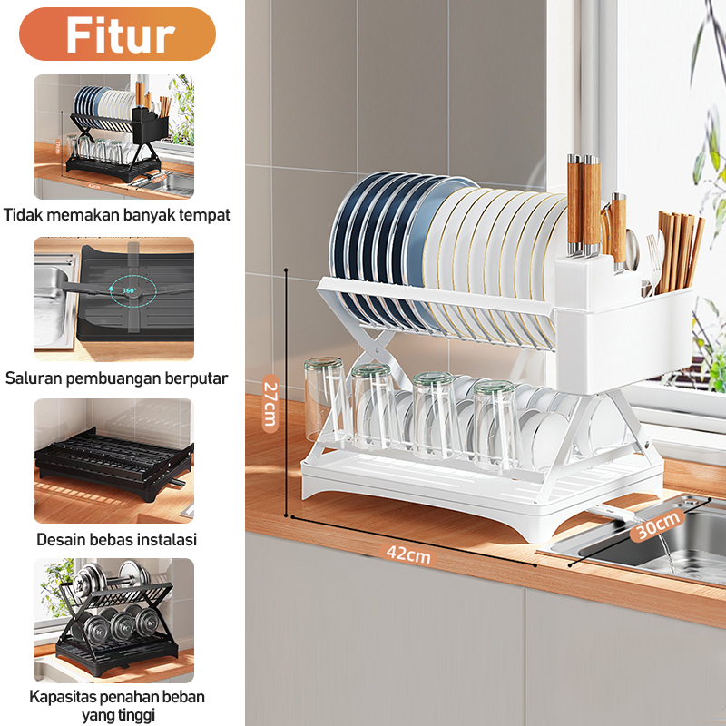leegoal baki alas piring laci dapur organizer dengan tutup dan drainer plastik nampan alat dapur dan rak perkakas dapur wadah dengan penutup debu alat makan pemegang