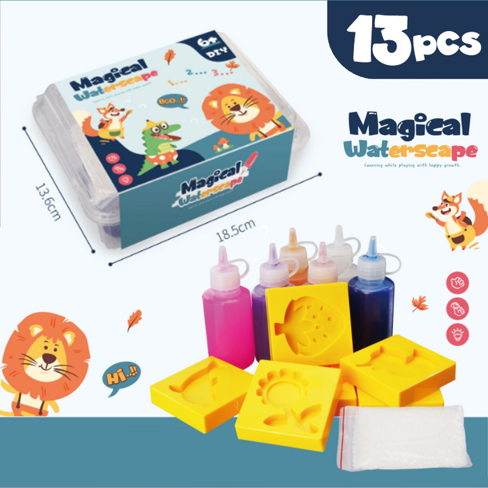 Jual mainan edukasi anak diy magic water spirit cetakan gambar warna warni  di Seller Zenonn Shop - Wanasari, Kab. Bekasi