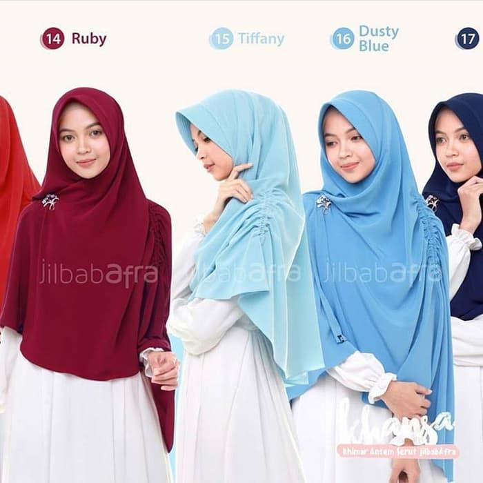 Jilbab Afra Model KHANSA (Khimar Serut Samping ) Size M