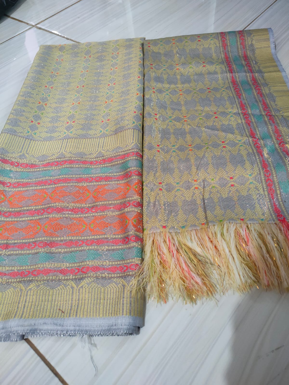 Kain Songket Set Selendang, Kain songket motif palembang, kain songket