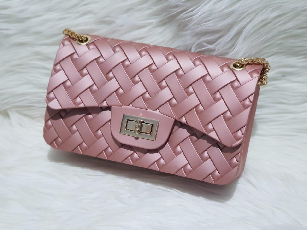 Tas Jelly Matte Webe Anyam Polos Uk 22 - Gratis syal dan boneka