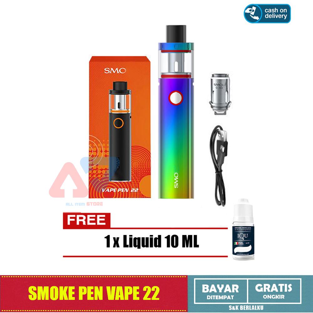 aiS - SMOKE VAPE PEN 22 KIT - PEN 22 SMOKE KIT - Vape Rokok Elektrik + Gratis Liquid aiS - SMOKE VAPE PEN 22 KIT - PEN 22 SMOKE KIT - Vape Rokok Elektrik + Gratis Liquid