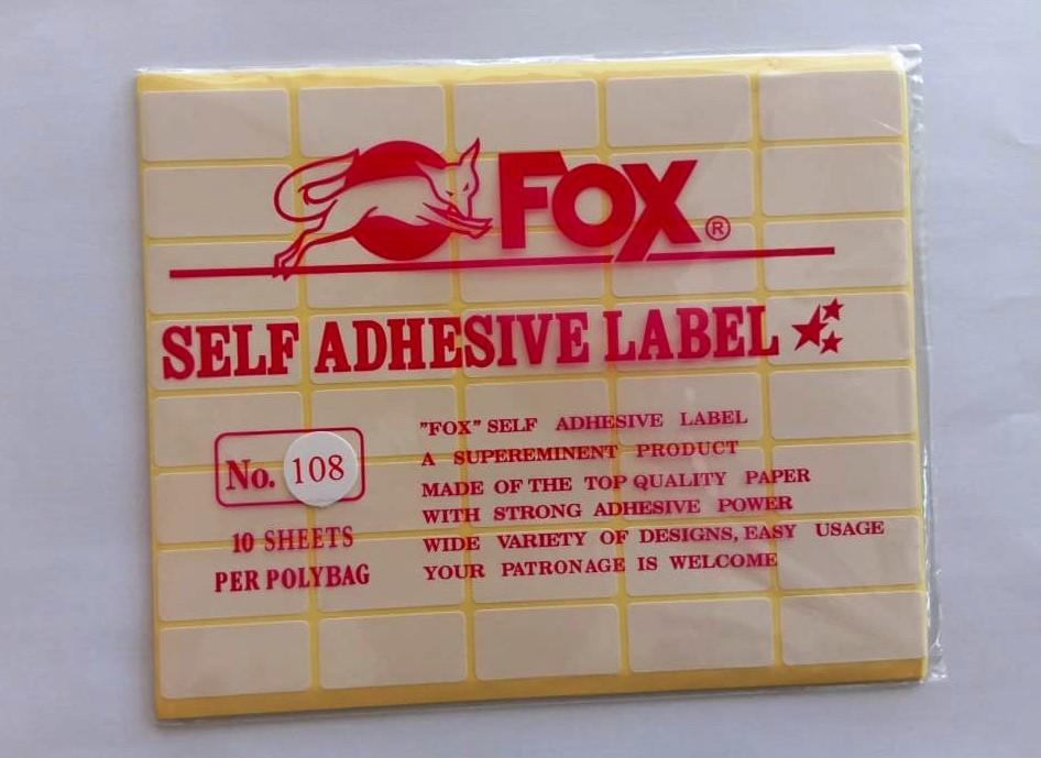 Best Seller Grosir Label Stiker Fox No108 Isi 10 Undangan Nama Harga Barang Self Adhesive Top Brand Termurah Di Indonesia