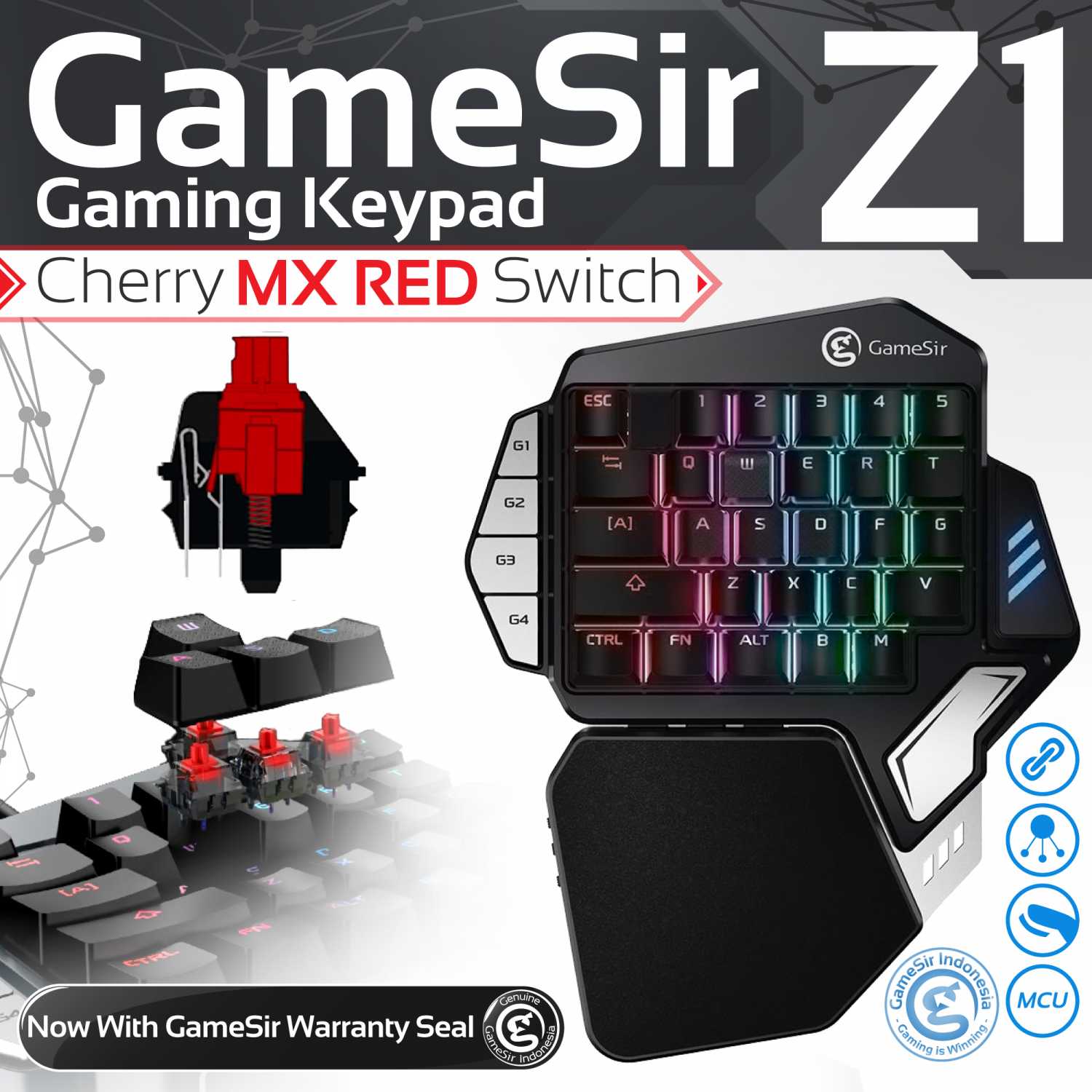 GameSir Z1 Gaming Keyboard One Hand Keyboard | Lazada Indonesia