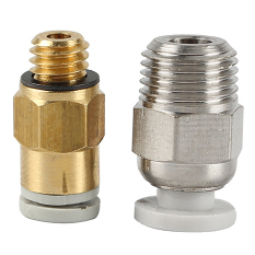 Large Silver and Small Gold Direct Pneumatic Connectors 3D Printer Parts for 3D Printer Creality V6 CR-10 Extruder