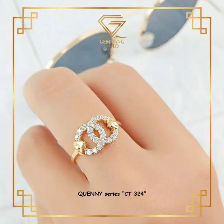 Cincin Emas Asli Wanita Dewasa Model Mewah Elegant Keluaran Terbaru Kekinian Dan Terlaris Dari Gemilang Kadar 6 Karat Ct 324 Lazada Indonesia