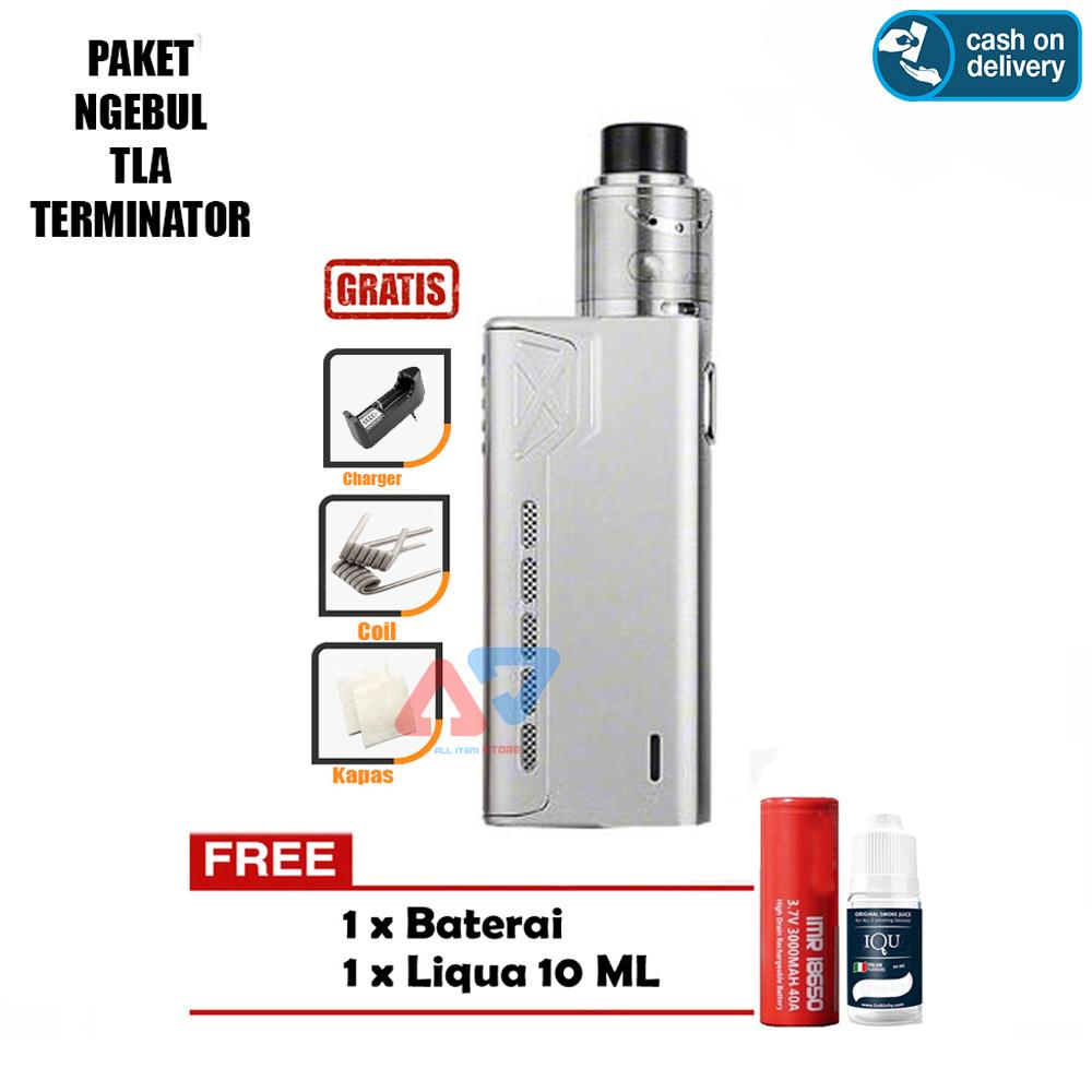 aiS - Paket Siap Ngebul TLA Terminator Rokok Elektrik Vape TLA + Free Baterai Coil Liquid Kapas dan Charger aiS - Paket Siap Ngebul TLA Terminator Rokok Elektrik Vape TLA + Free Baterai Coil Liquid Kapas dan Charger