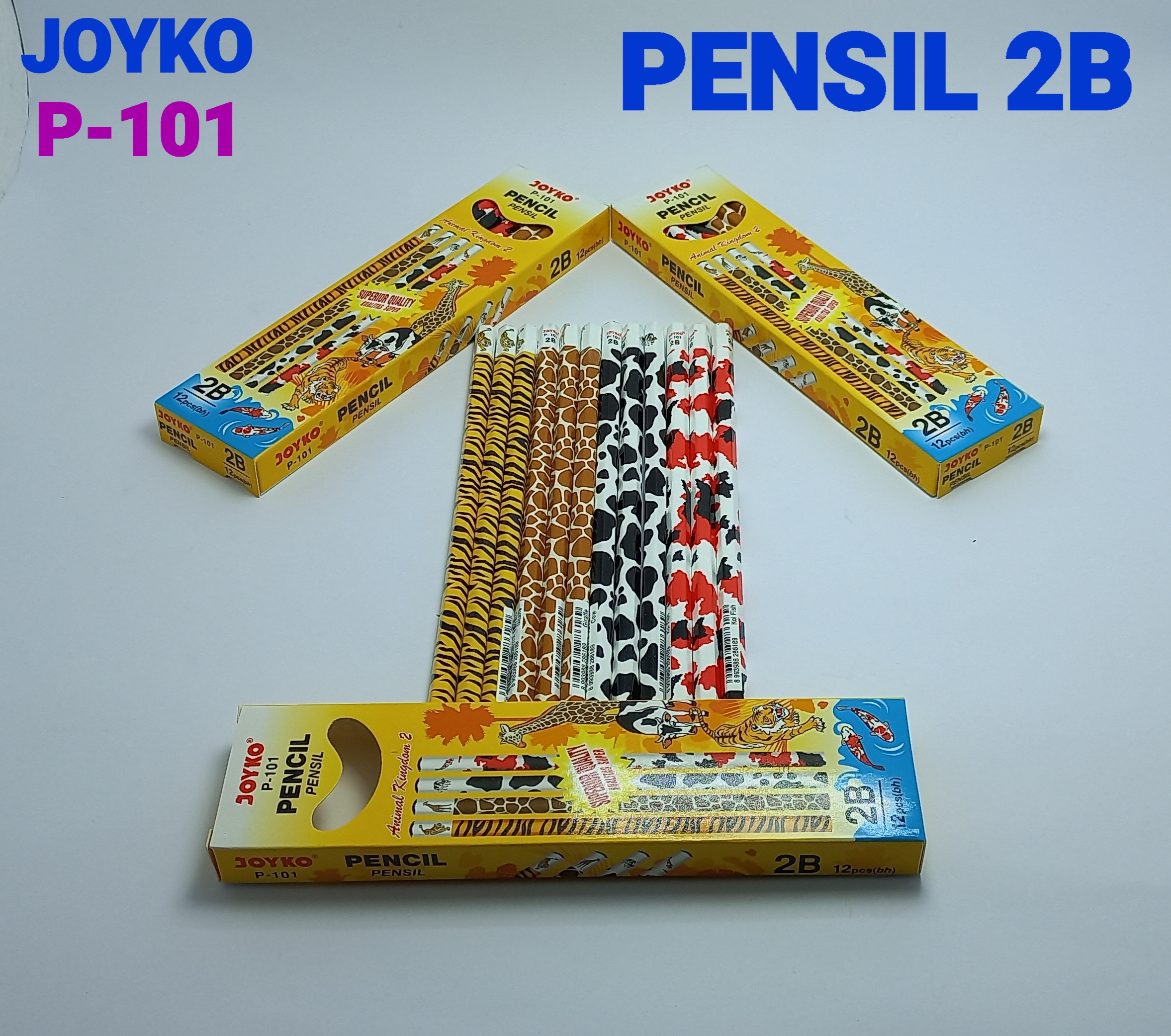 Pensil 2B Joyko P-101 / 2B / Animal Kingdom 2 / 1 BOX 12PCS | Lazada ...