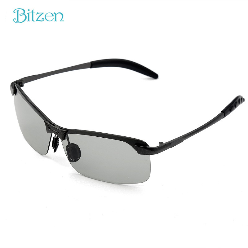 Bitzen Kacamata Hitam Frame Polarized Malam Fotocromik Untuk Pria Wanita Fashion Sunglasses Lensa