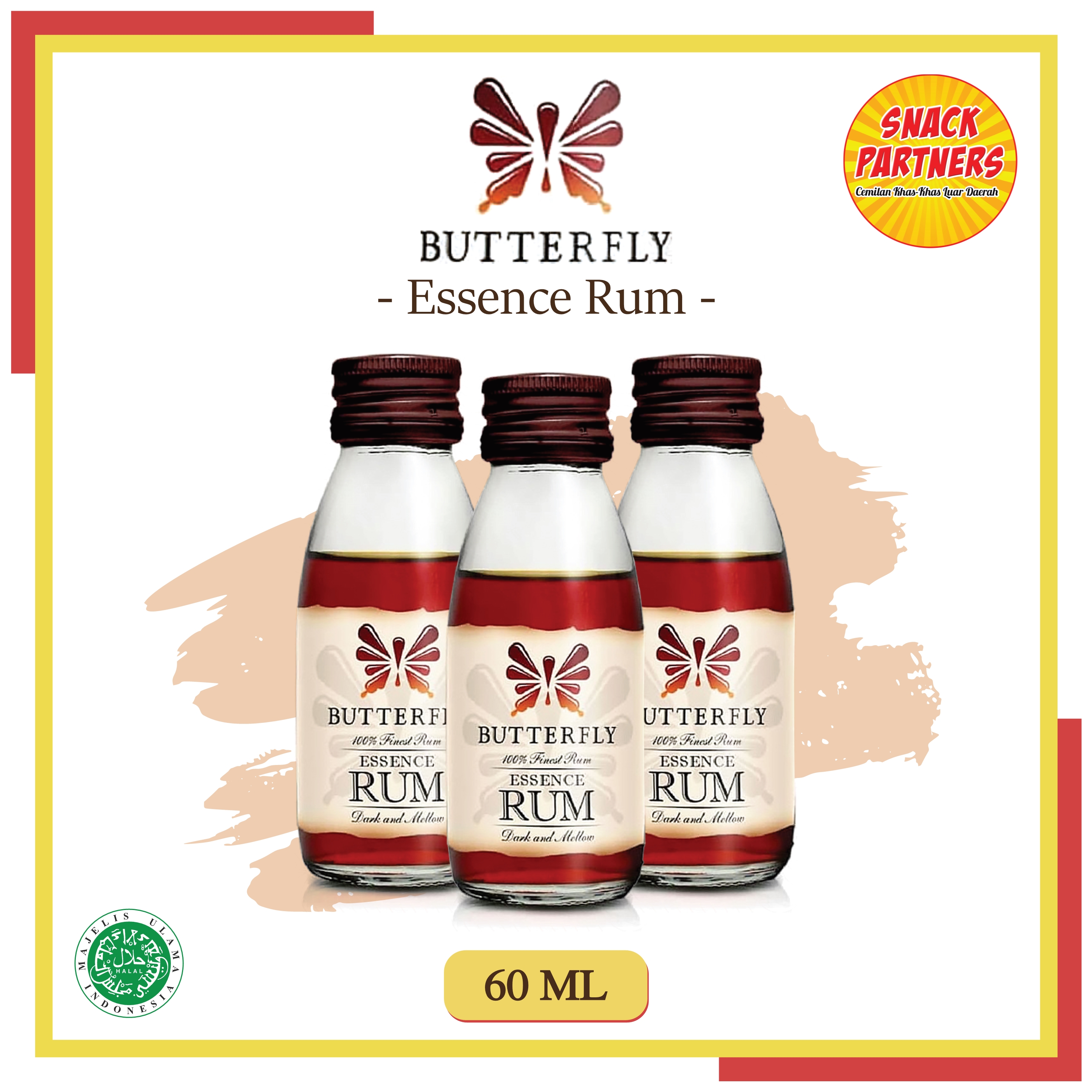 BUTTERFLY Rum Essence 60 ML Rhum Jamaica Kupu KoePoe KoePoe Perisa