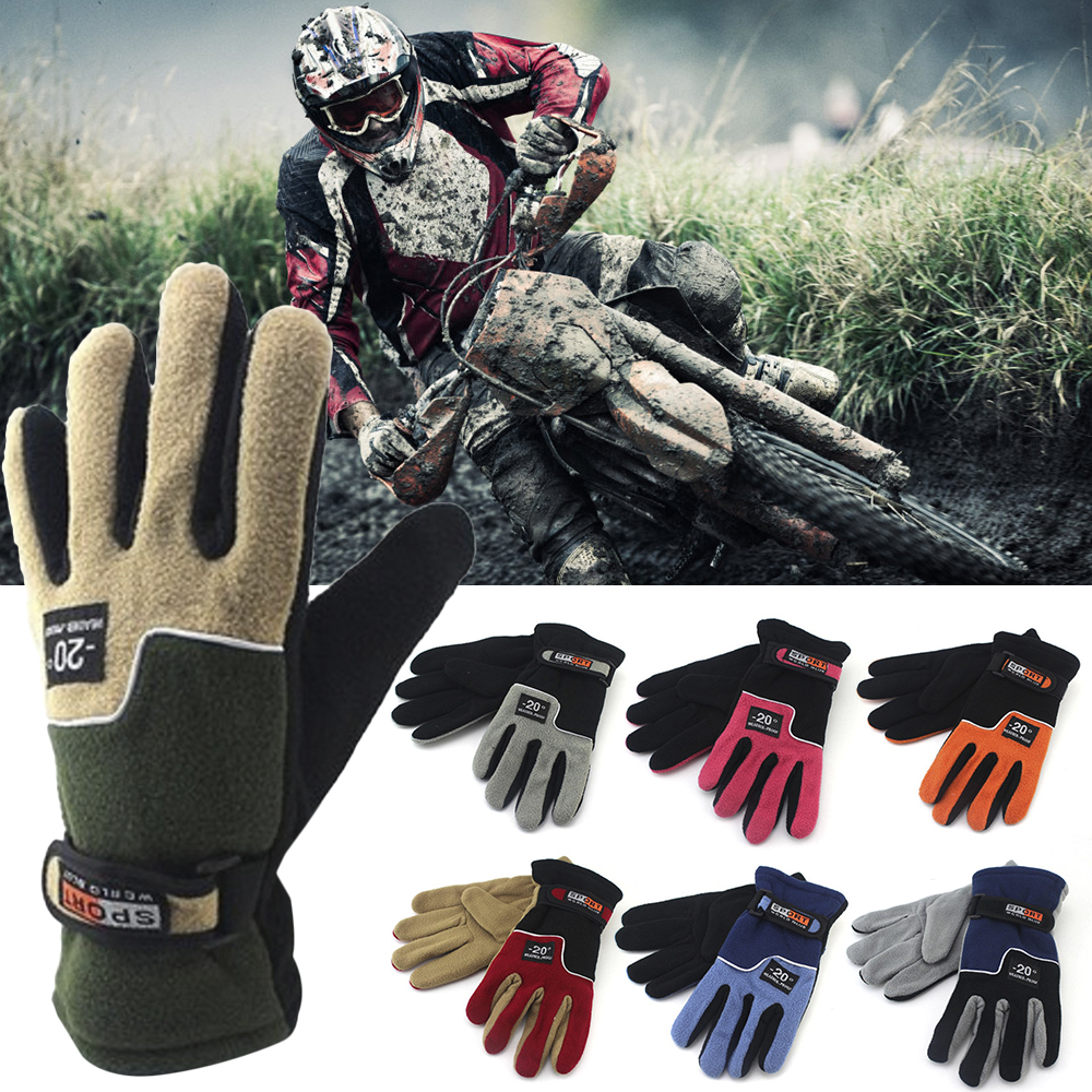 Men Cycling Gloves Full Finger Winter Fleece Bike Bicycle Gloves Touchscreen Hot