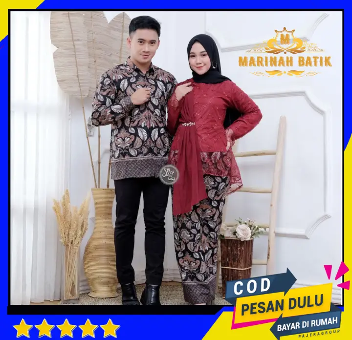 Batik Couple Kebaya Brokat Modern Navy Baju Kapelan Pasangan Suami Istri Muslim Pesta Lamaran Keluarga Tunangan Pesta Kondangan Pernikahan Terbaru Setelan Dress Brukat Sarimbit Kebayak Tunik Wanita Dewasa Terlaris Lazada Indonesia