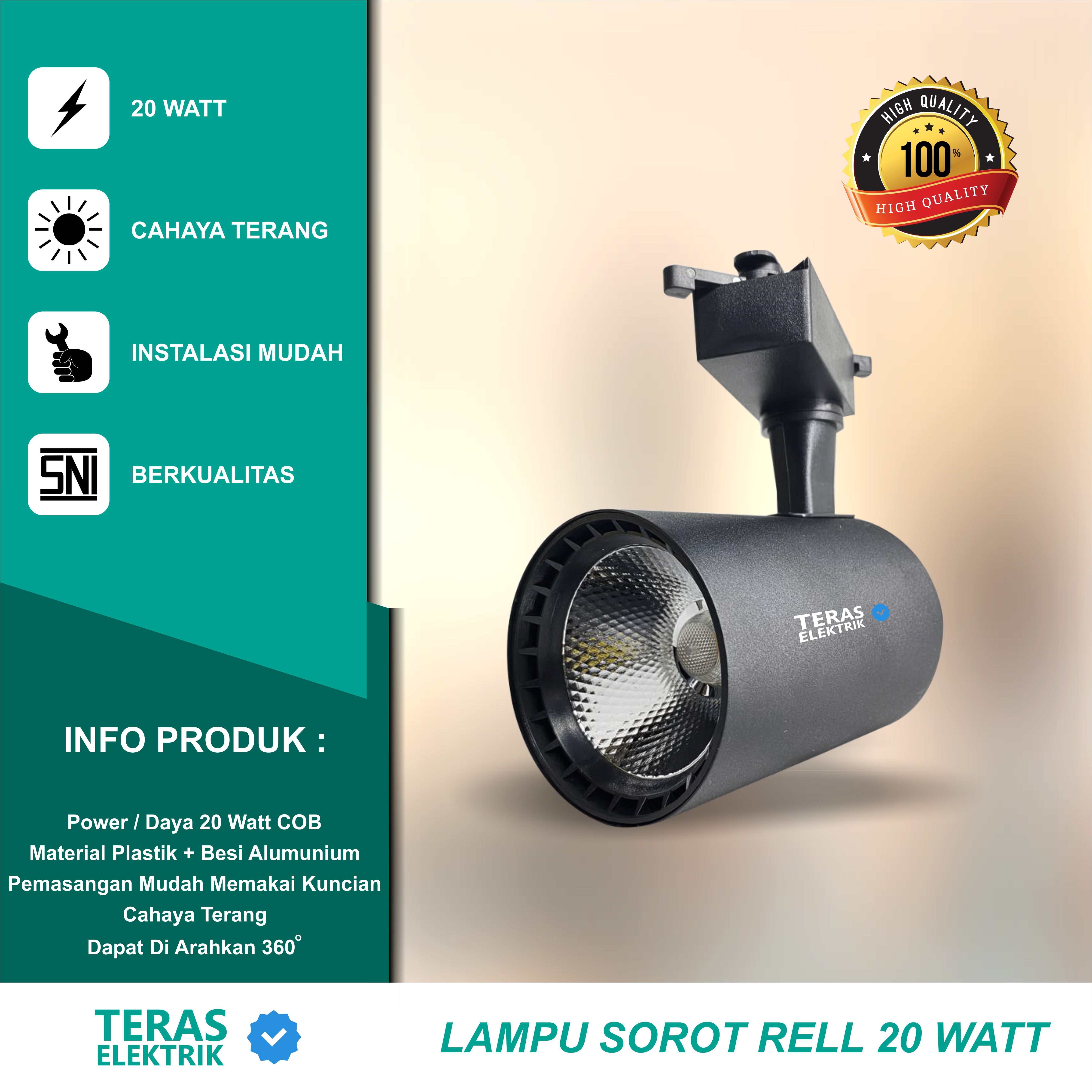 Lampu sorot LED rel track light 20w Spotlight 20 Watt | Lazada Indonesia