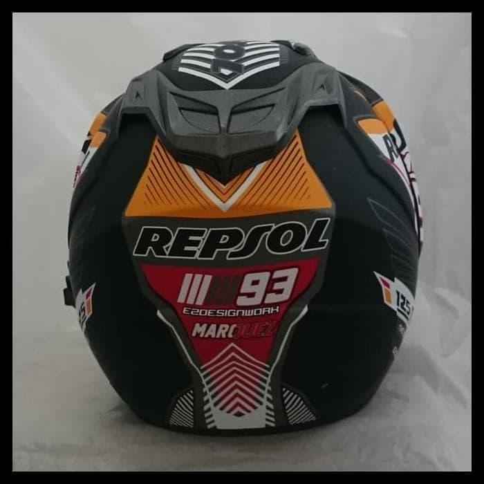 Helm 2 Kaca (Double Visor) Murah Black Doff Marquez Repsol Honda Dmn