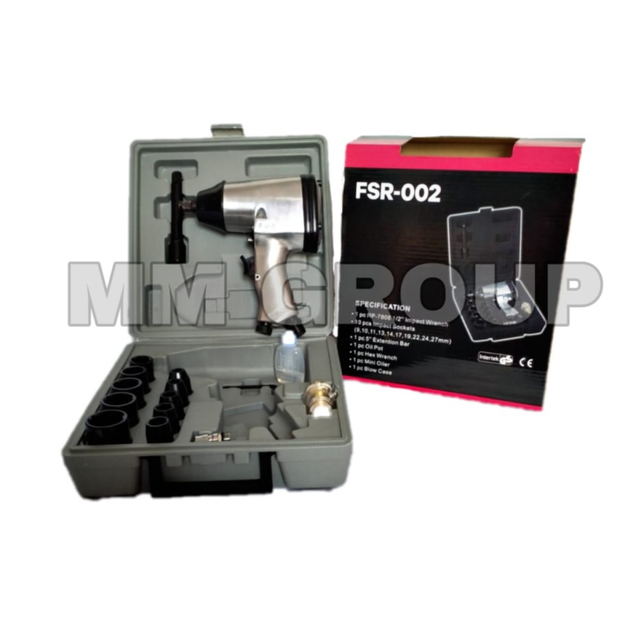 WETSCO Air impact Wrench kit Set 1/2 inch alat buka baut kompresor