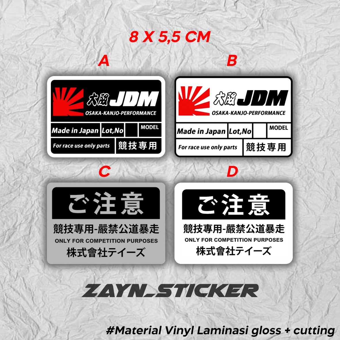 STICKER JDM CAR RACING ONLY | Lazada Indonesia