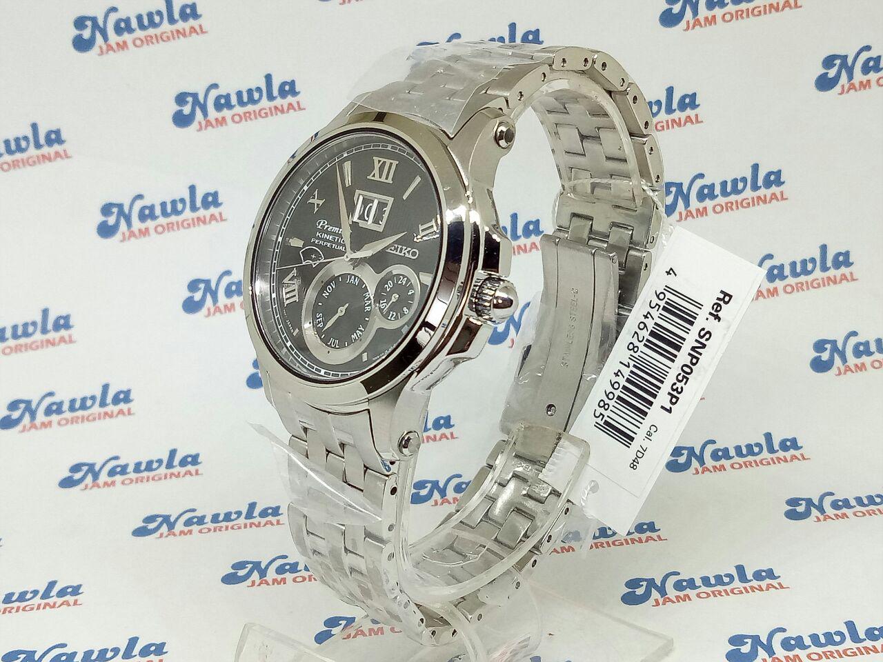 Seiko Premier SNP053P1 Kinetic Perpetual Calendar Black Dial - Jam 