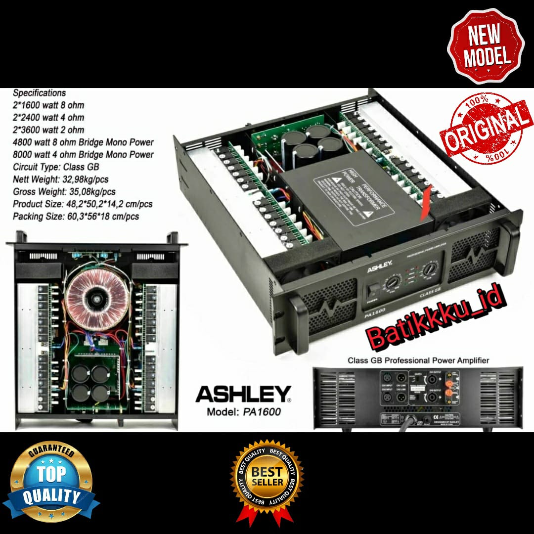 [ORIGINAL] POWER ASHLEY PA 1600 PA1600 ORIGINAL CLASS GB AMPLIFIER