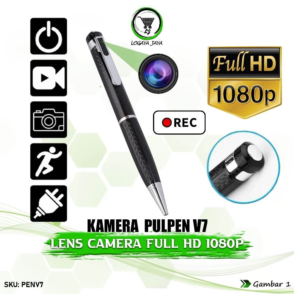 Kamera Mini Pena V7 HD 1080P Spy Camera Pulpen V7 Perekam Video Audio Sadap  Suara Kamera Pengintai Perlindungan Pengawasan Tersembunyi CCTV Model  Bolpoint Kamera Mata Mata Intelellegen Keamanan Rumah Spy Cam Mini