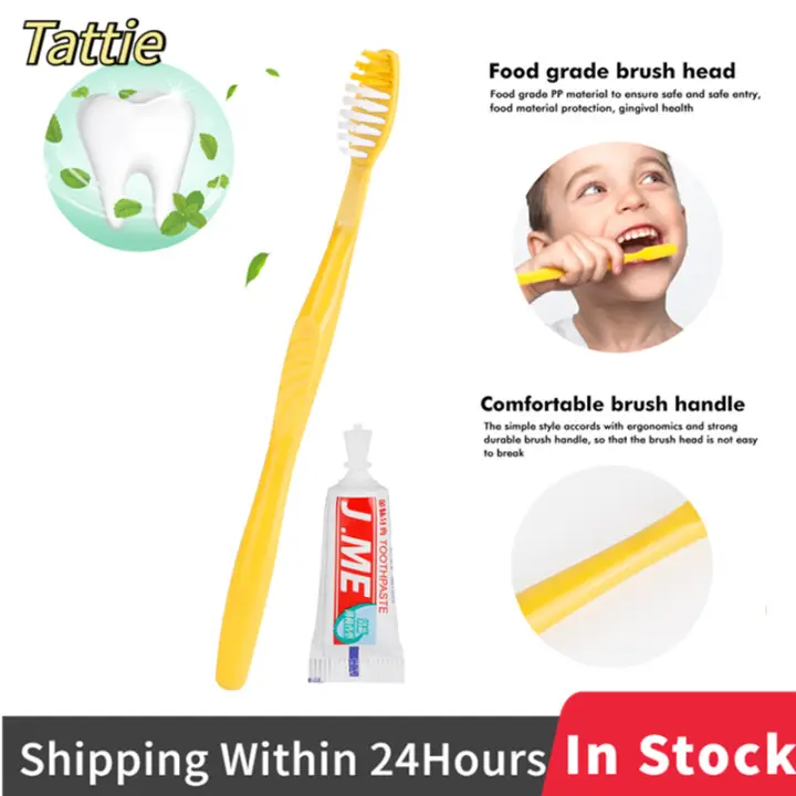 disposable toothbrush and toothpaste