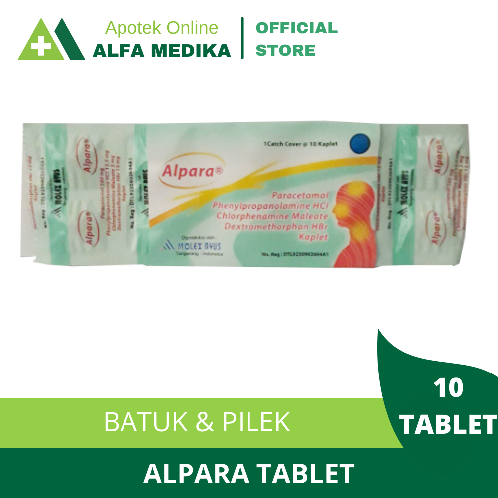 ALPARA 10 KAPLET OBAT BATUK PILEK | Lazada Indonesia