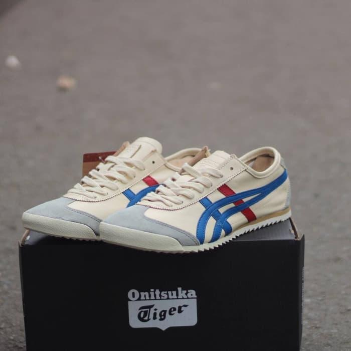 Sepatu Asics Onitsuka Tiger Mexico 66 Cream Blue Red Premium Quality By Shoes12