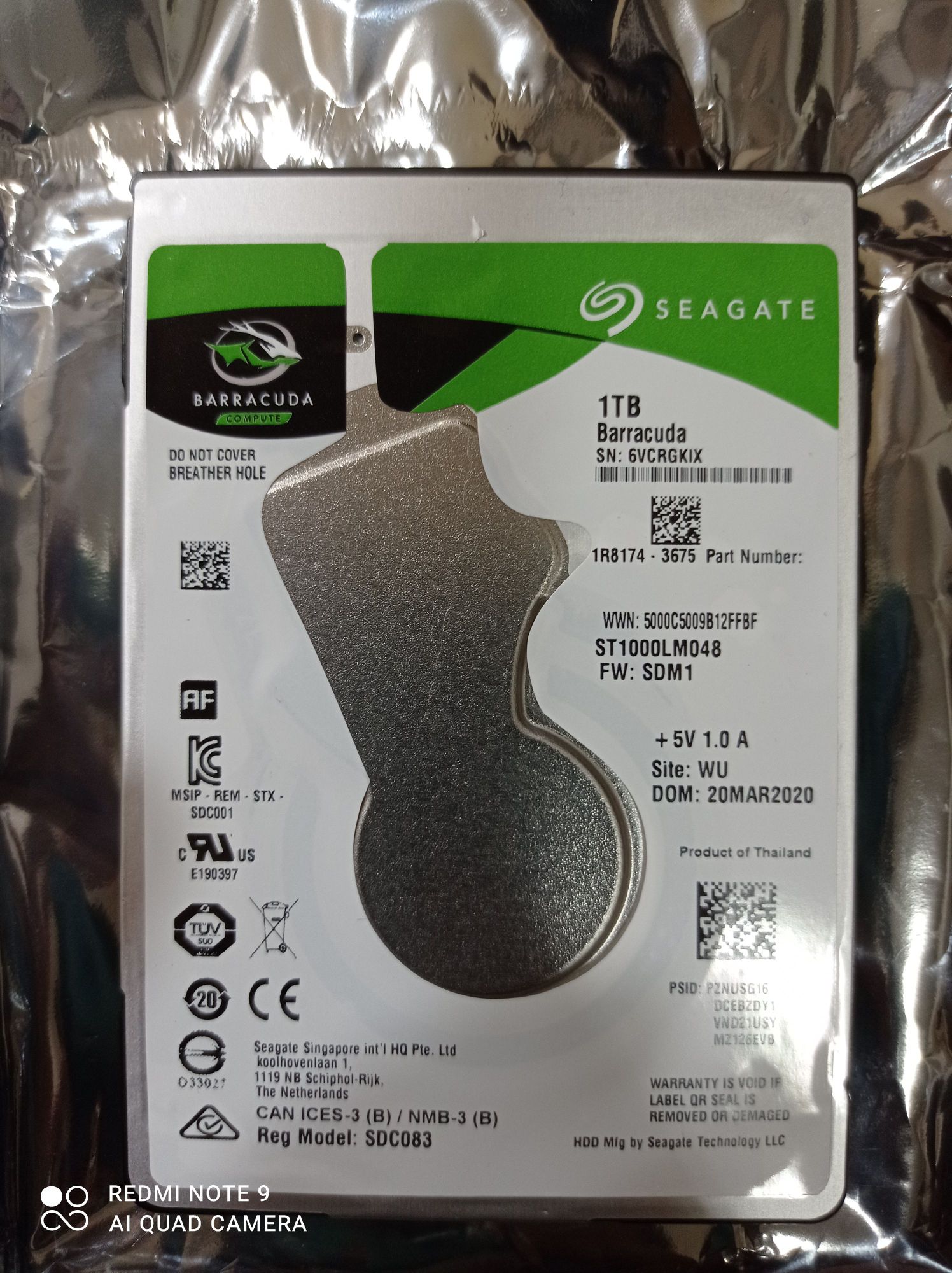 HD/HDD/HARDDISK INTERNAL LAPTOP SEAGATE 1TB HDD SATA GARANSI