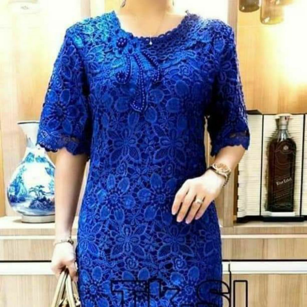 Baju brokat biru