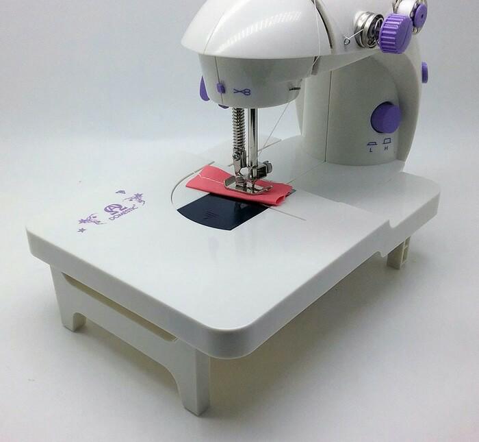 Mesin Jahit Portable 4 in 1 / Mini Sewing Machine + Pedal + Adaptor + Meja + LED