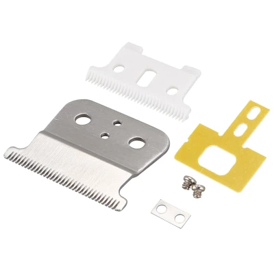 Silver for T outliner Blade for Andis for T outliner, for Andis Gtx Replacement Blade (White T Blade + Silver Steel Blade)