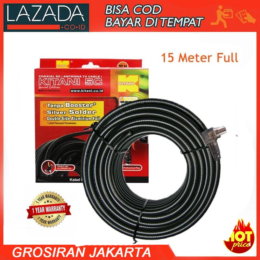 Kabel Antena TV Kitani 5C 2V Panjang 15 Meter - Kabel Antena Terbaik