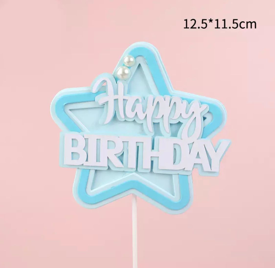 Topper Happy Birthday BINTANG CARD / Topper kue Happy Birthday bintang