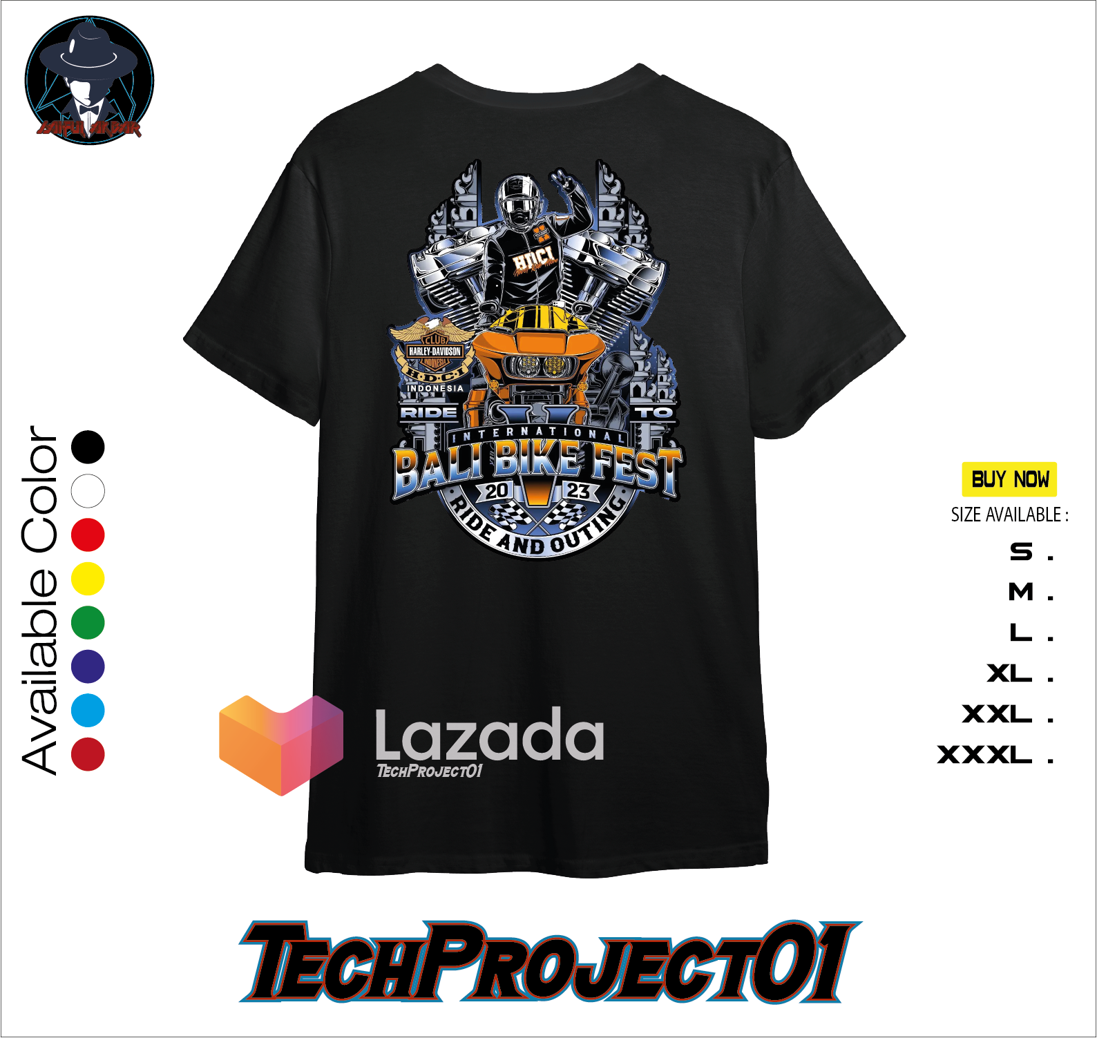 Tshirt Kaos Bali Bike Fest V 2023 Harley Davidson HDCI Event 