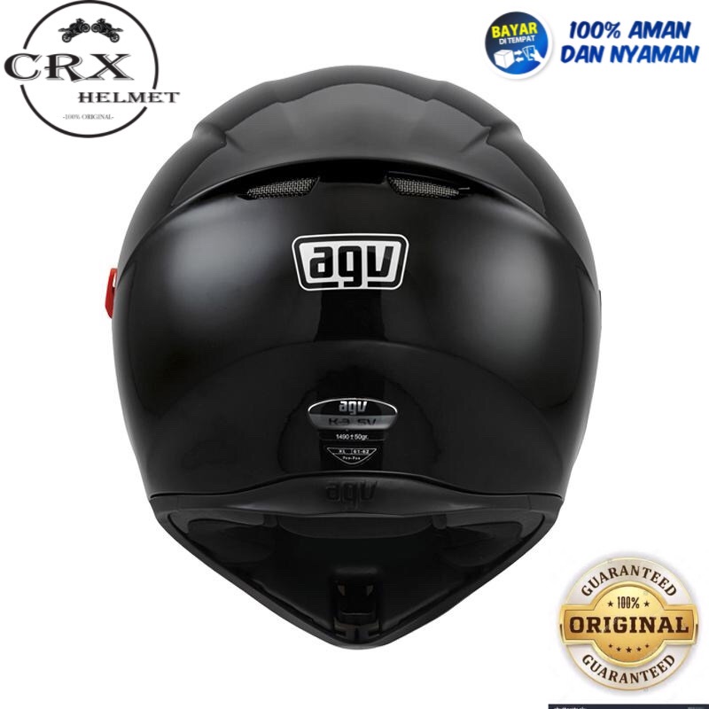Helm Agv Hitam Doff Helm Agv K3 SV Helm Full Face Solid Black Matt
