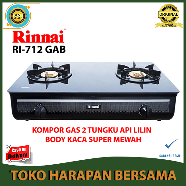 Termurah Rinnai Ri 712 Gab Kompor Gas Kaca 2 Tungku Bisa Api Lilin Mewah Berkualitas Lazada Indonesia