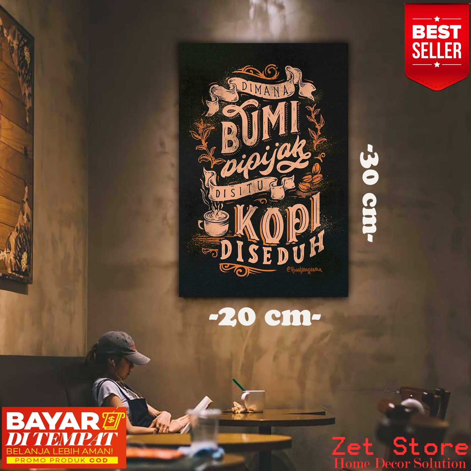 Hiasan Dinding Cafe Kopi Dimana Bumi Dipijak Disitu Kopi Diseduh Pajangan Rumah Tema Kopi Berbingkai Poster Bingkai Kayu Kedai Kopi Hiasan Dinding Ruang Cafe Hiasan Dinding Tempat Ngopi Hiasan Dinding Cafe Leaf Dekorasi Rumah Wall Decor Tema Kopi 077 Cfe