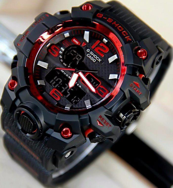 JAM TANGAN PRIA G SPORT GWG 1000 HITAM LIST MERAH ANTI AIR SPORTY