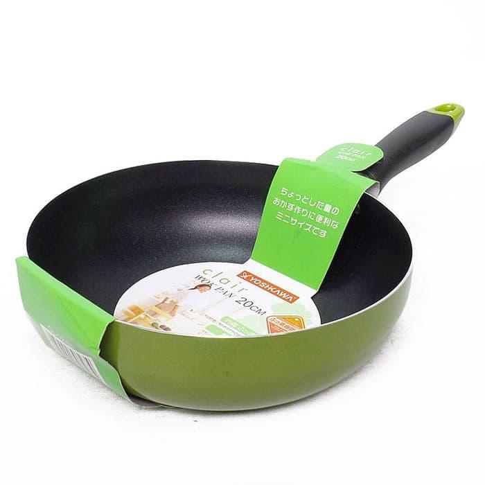 YOSHIKAWA Teflon/Wajan Tumis 14 CM Sauce Pan EVL-CL-11-05 Hijau