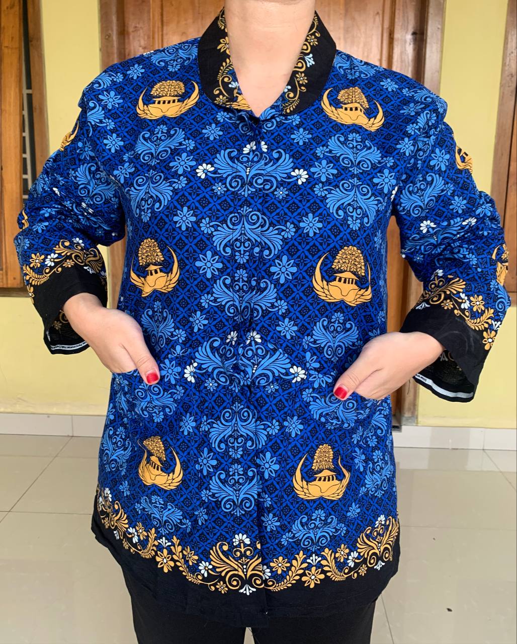 BATIK KORPRI TERBARU KERAH MOTIF HITAM KORPS PEGAWAI REPUBLIK INDONESIA