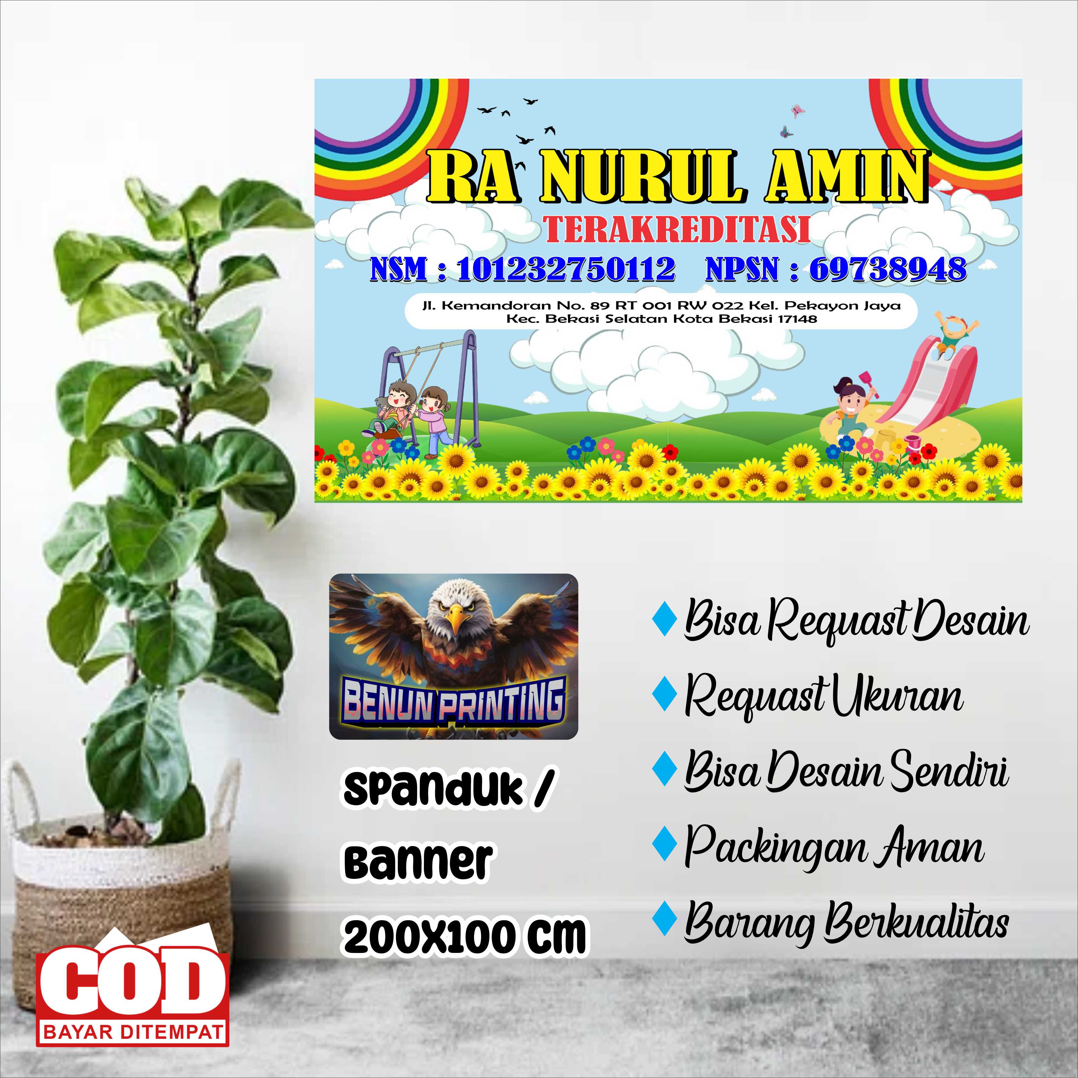 Spanduk Banner Ra 200X100 Cm Request Desain | Lazada Indonesia