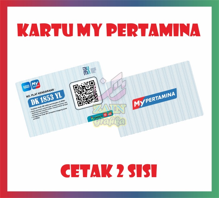 Cetak Kartu Mypertamina Karu Bensin Bahan Pvc Idcard Tebal Ukuran Ktp ...