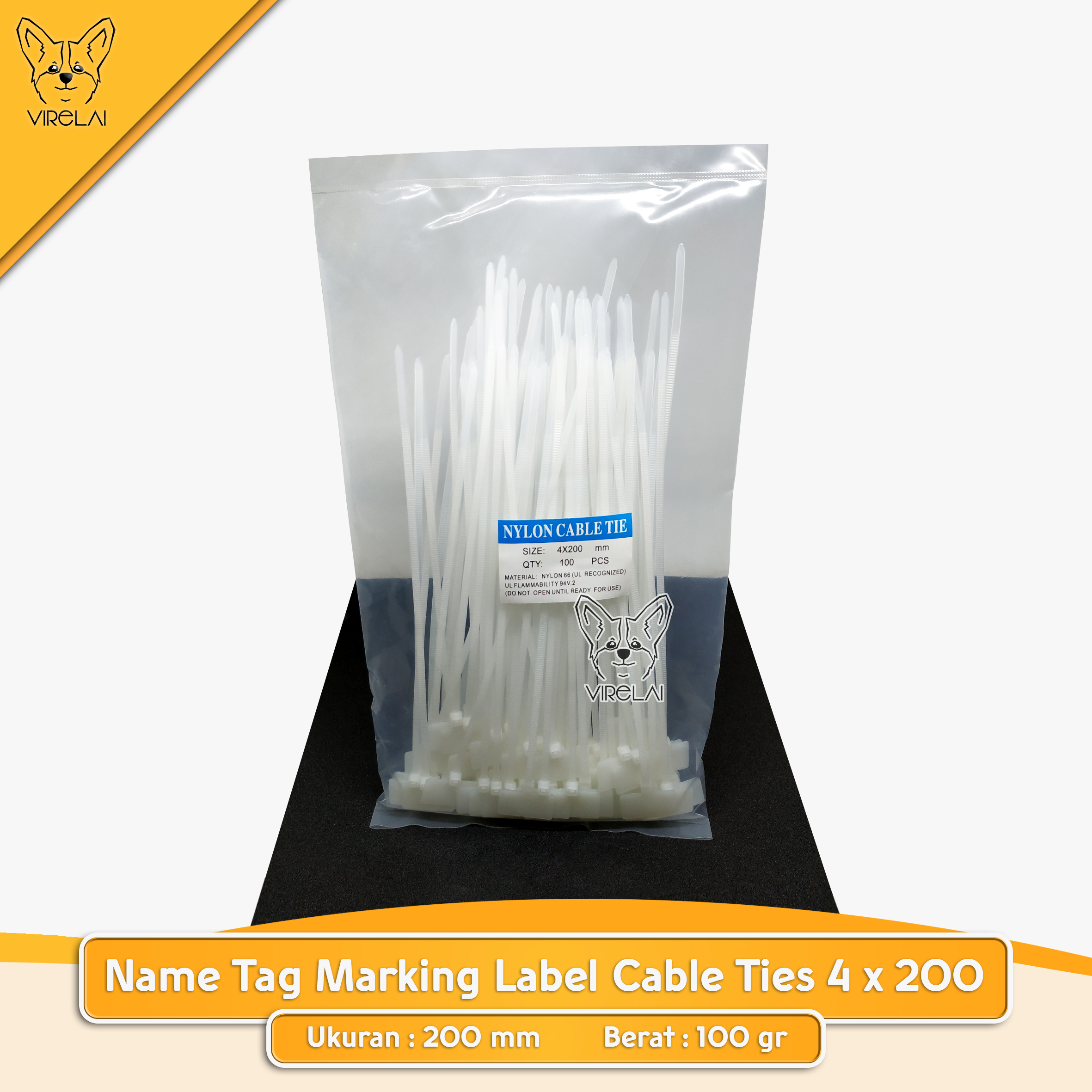 White Nylon Mark Tags Label Cable Ties Cord Wire Strap 3*100mm/4*150mm/4*200mm 