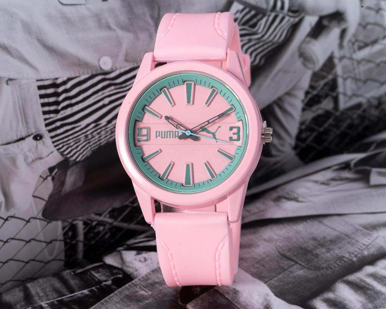 JAM TANGAN FASHION WANITA PUMA STRAP RUBBER MERAH PUTIH NAVY