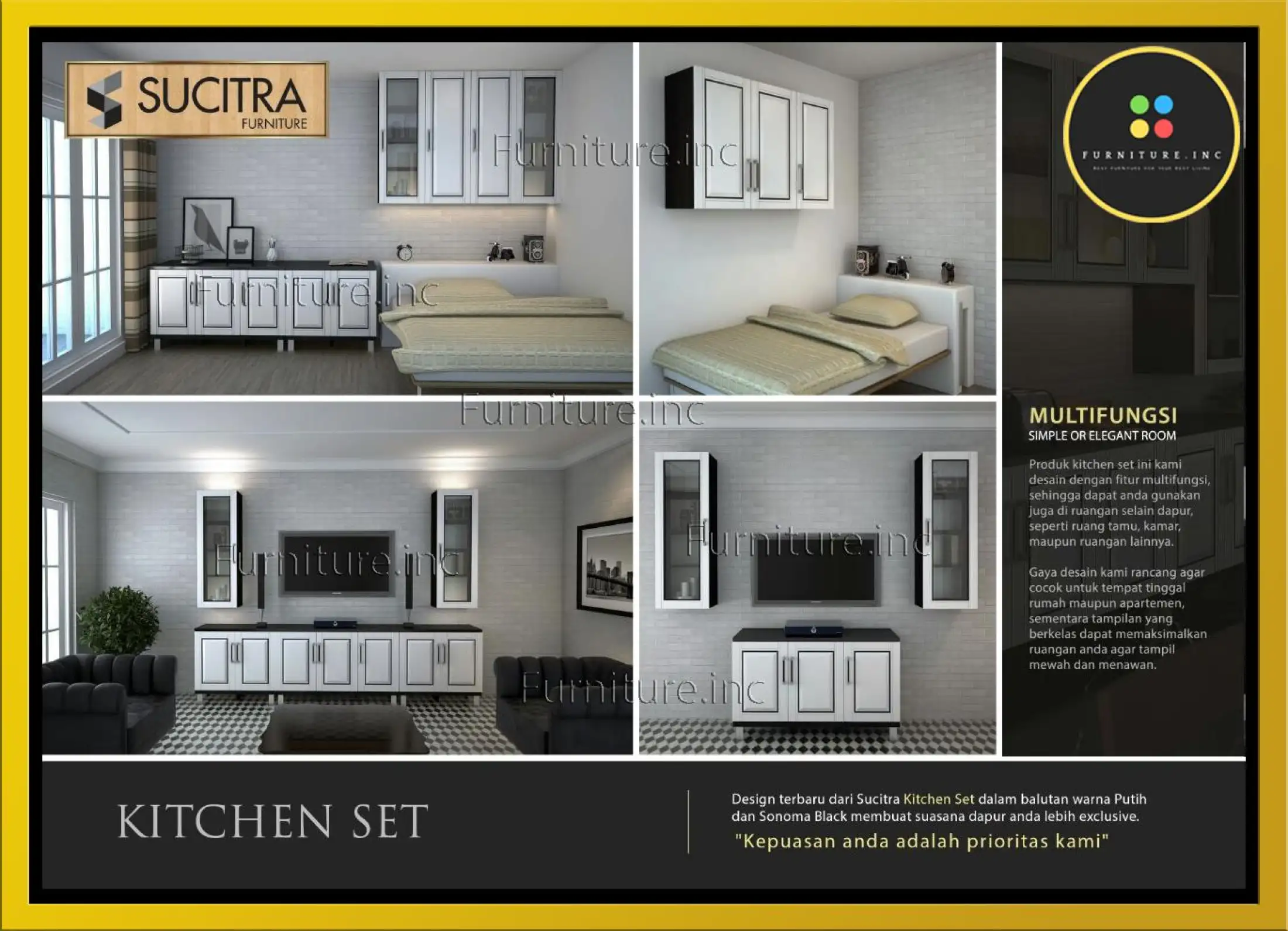 Sucitra Furniture Kitchen Set Kayu 3 Pintu Kaca Minimalis Lemari Rak Dapur Kayu 3 Pintu Kaca Minimalis Kitchen Set Atas Gantung Kitchen Set Bawah Lemari Rak Dapur Gantung