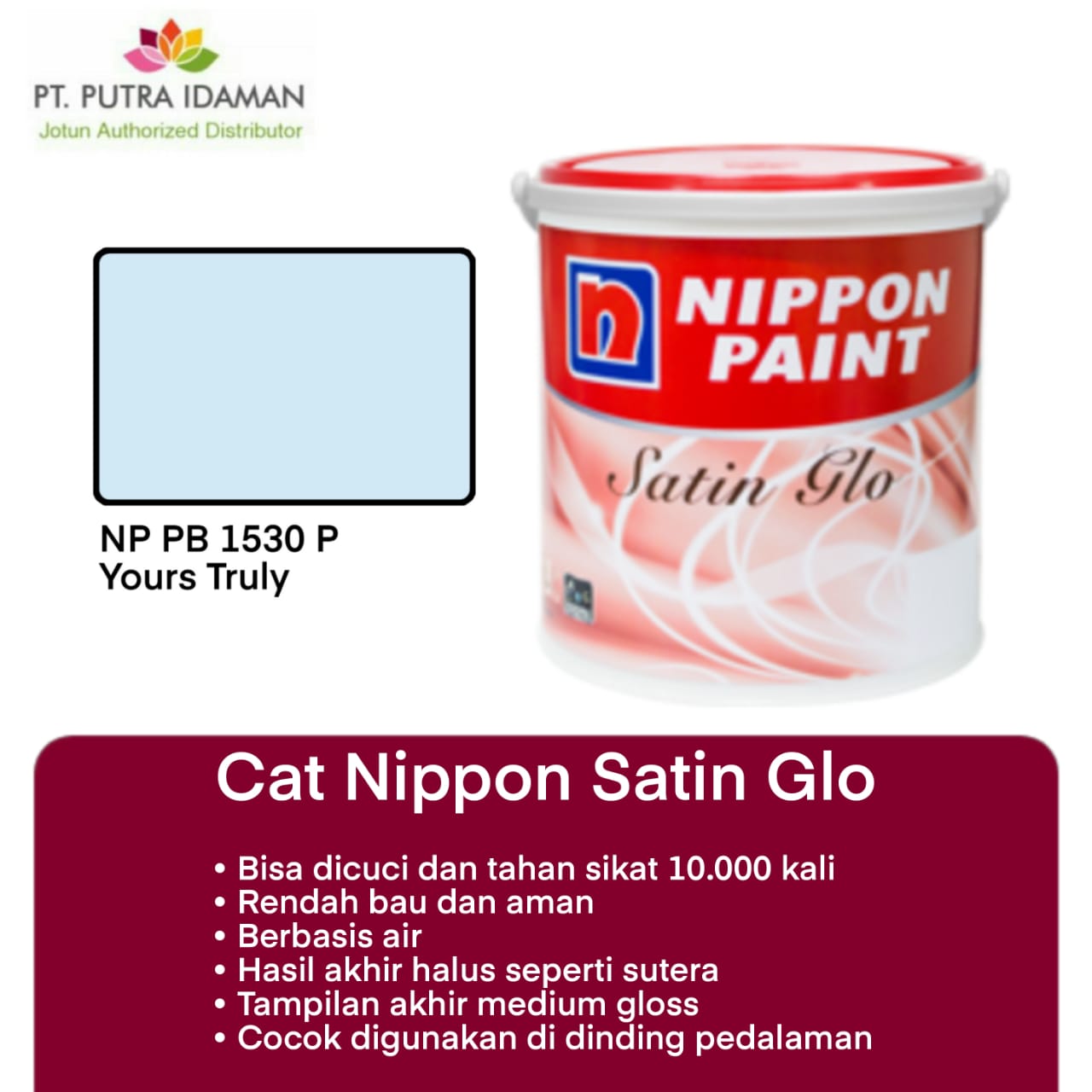NIPPON PAINT SATIN GLO INTERIOR YOURS TRULY PB 1530P Lazada Indonesia