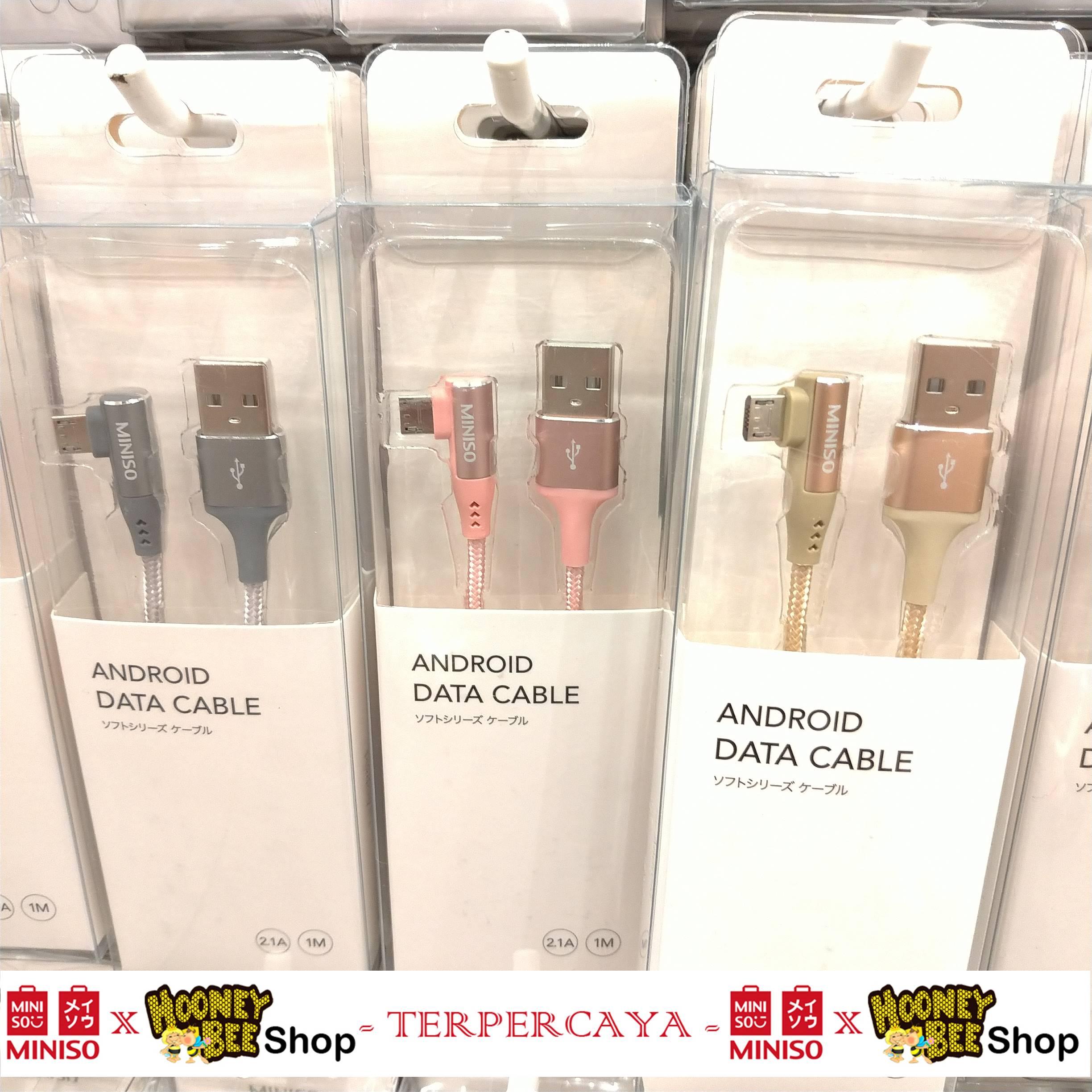 Miniso Kabel Data Android Kabel Charger Micro 1m ANTI KELUPAS ANTI KESETRUM bahan knitted