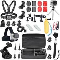 Kit Aksesoris Tas Besar Sepeda Braket Kamera Aluminium Tripodstand Dudukan Ikat Kepala Tali Dada Cangkir Pengisap Mount untuk GoPro HD 4 + 4 3 + 3 2 1-Intl