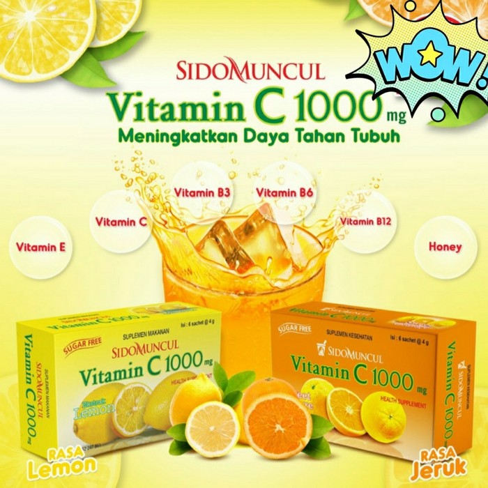 Vitamin C 1000 Sidomuncul Orange 1 Box Isi 6 S Lazada Indonesia